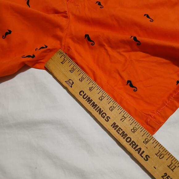 Merona size 10 SEAHORSE shorts sooooo cute coral red 9" inseam 100% cotton - Picture 5 of 8